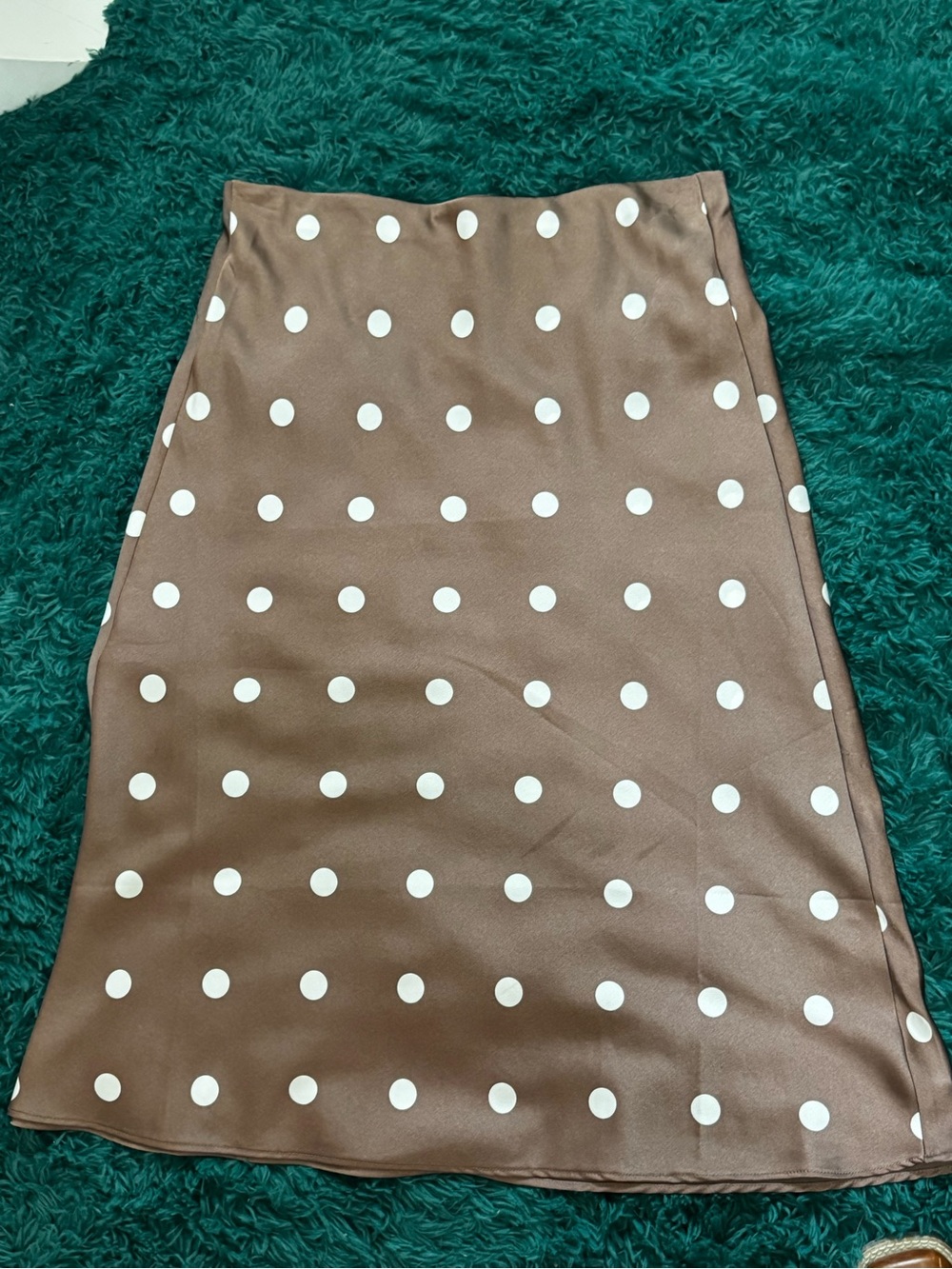 LOFT Brown Polka Dot A-Line Skirt
